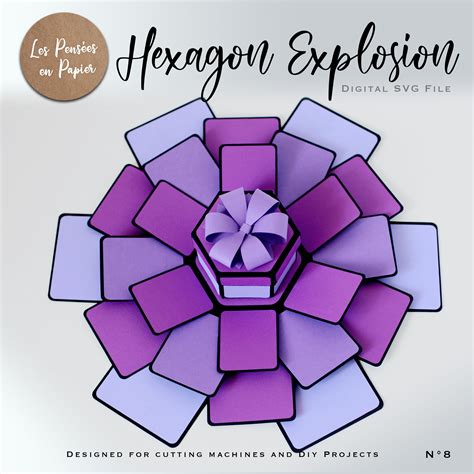 Hexagon Explosion Box Template